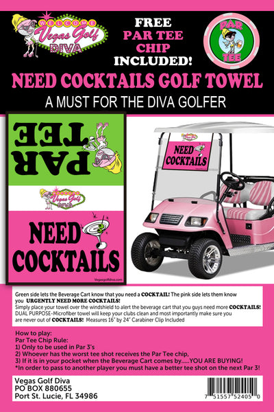 Ladies Golf Need Cocktails Golf Towel – Vegas Golf The Game