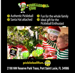 NEW! Pickleball Ornament with Santa Hat (non lighted)-FREE Pickleball Keychain Included!
