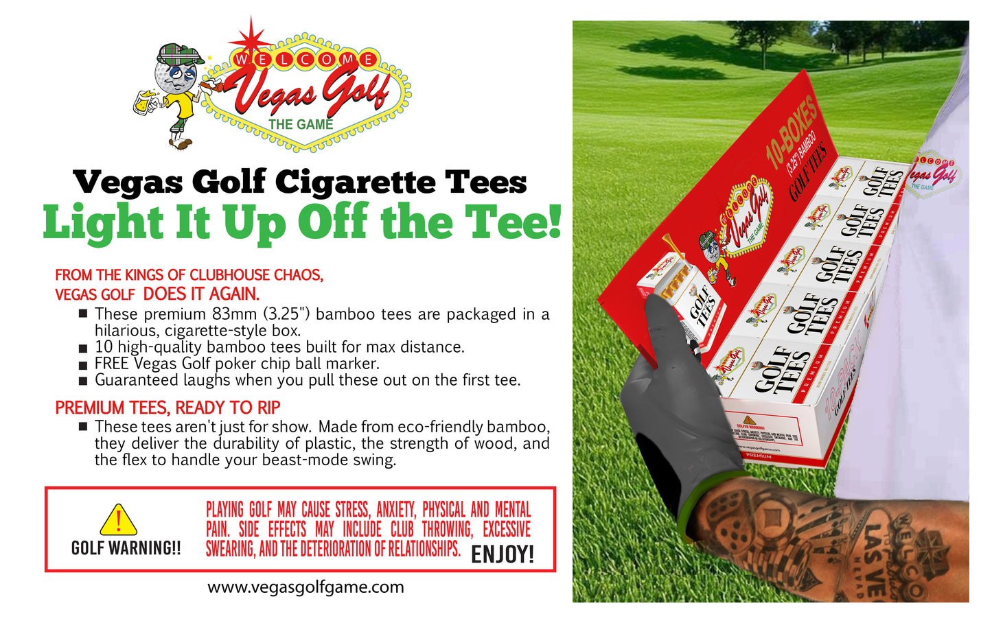 Vegas Golf Cigarette Golf Tees-Available Preorder Now!