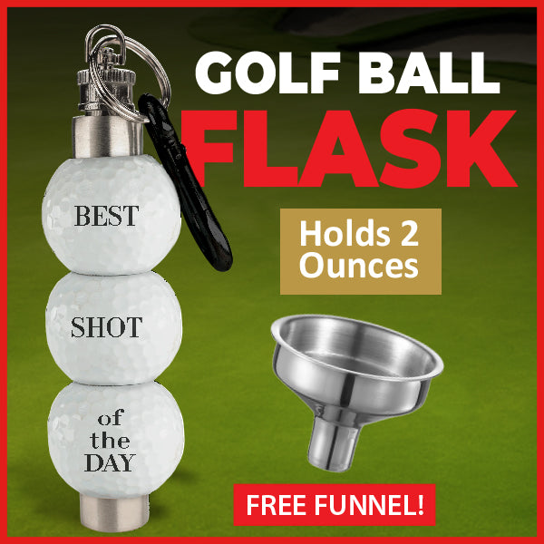 NEW! 2 ounce Golf Ball Flask-Golfing-Drinking On The Golf Course