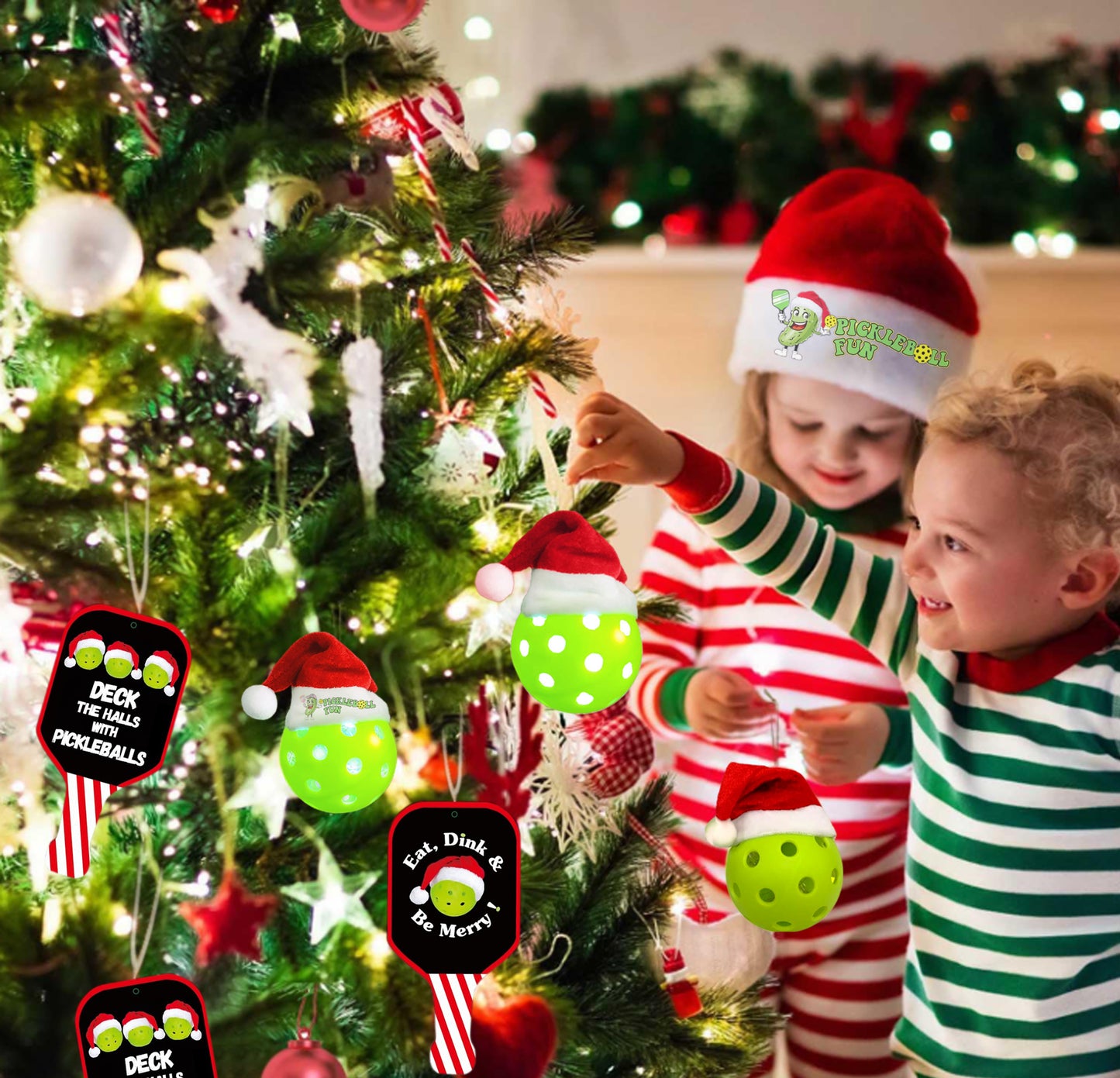 NEW Pickleball Christmas Ornament! FREE Pickleball Keychain Included
