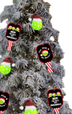 NEW! Pickleball Ornament with Santa Hat (non lighted)-FREE Pickleball Keychain Included!