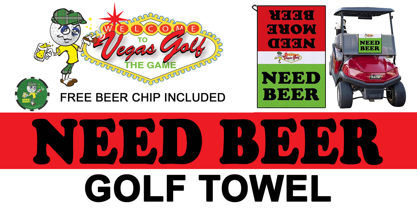 NEED BEER GOLF TOWEL with FREE Beer Chip from Vegas Golf