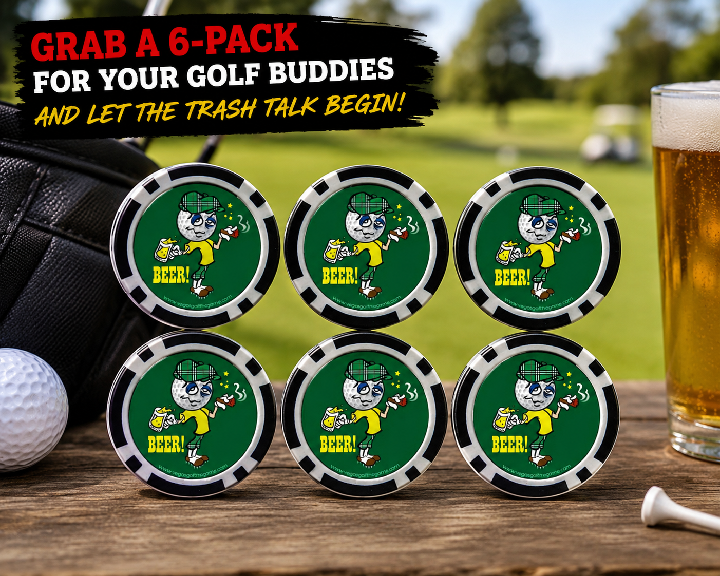Vegas Golf Beer Chip – The Ultimate Golf Drinking Game for the Course | Fun Beer Chip Golf Game for Golfers