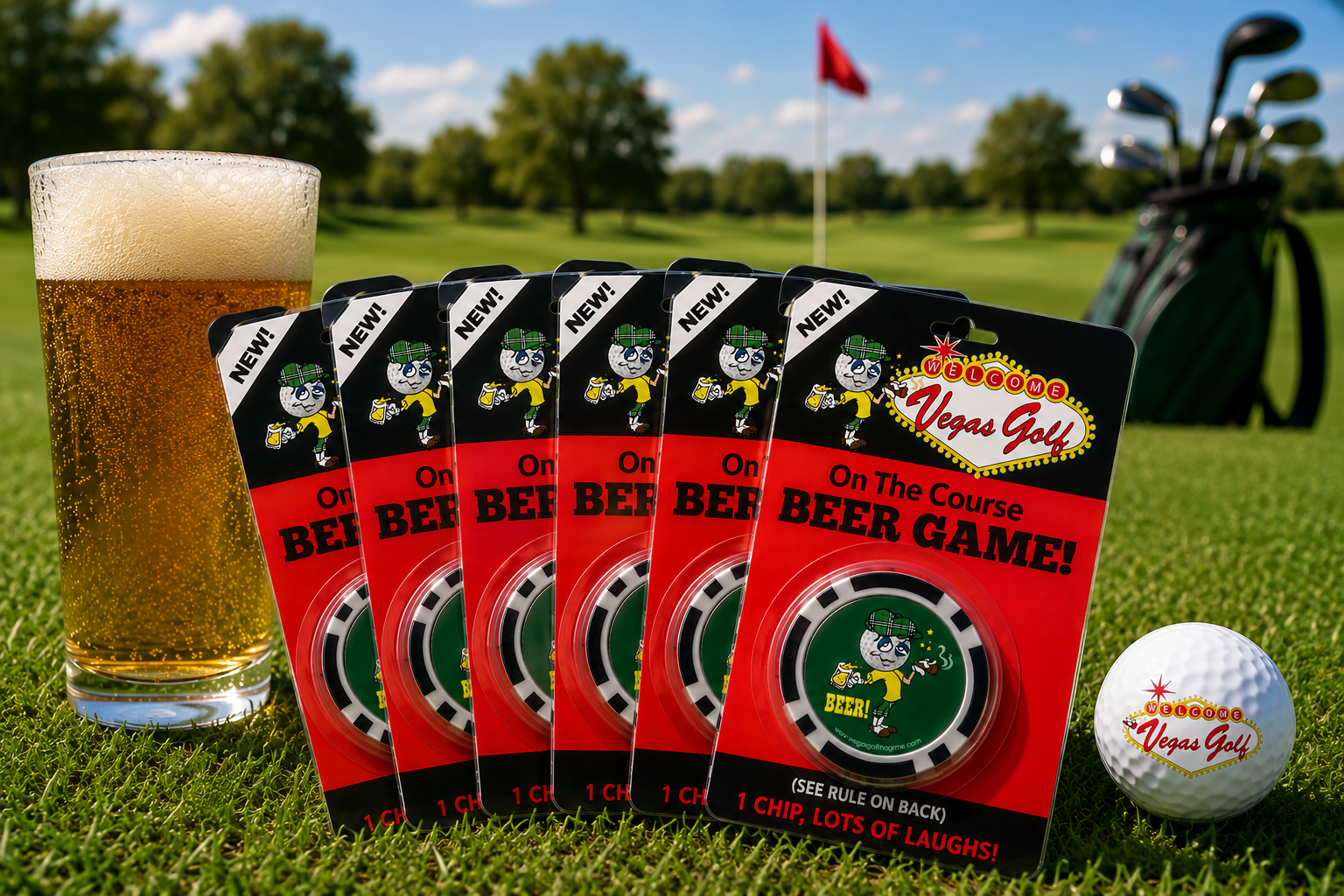 Vegas Golf Beer Chip – The Ultimate Golf Drinking Game for the Course | Fun Beer Chip Golf Game for Golfers