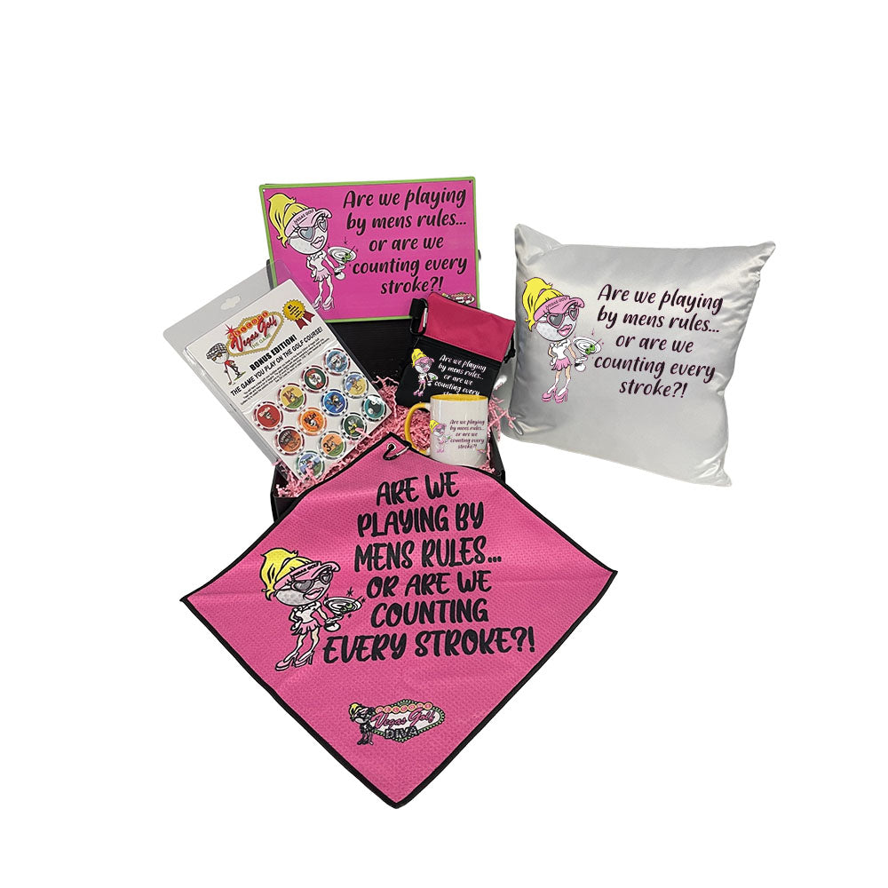 NEW! Ladies Golf "Are We Playing by Mens Rules..or Are We Counting Every Stroke" Golf Gift Pack