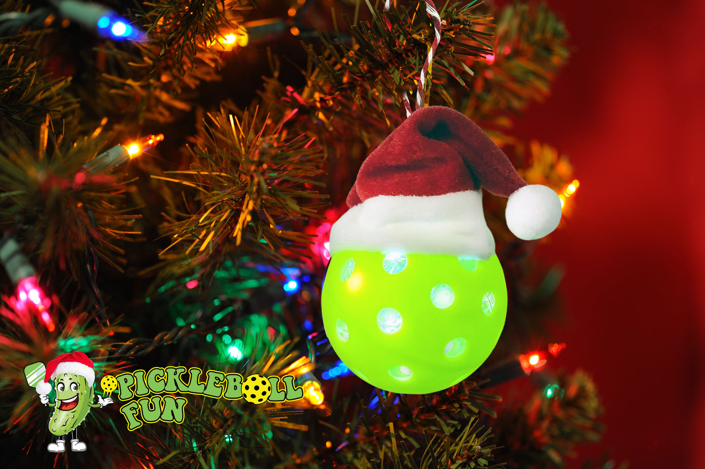 Pickleball Light Up Holiday Ornaments 3-Pack