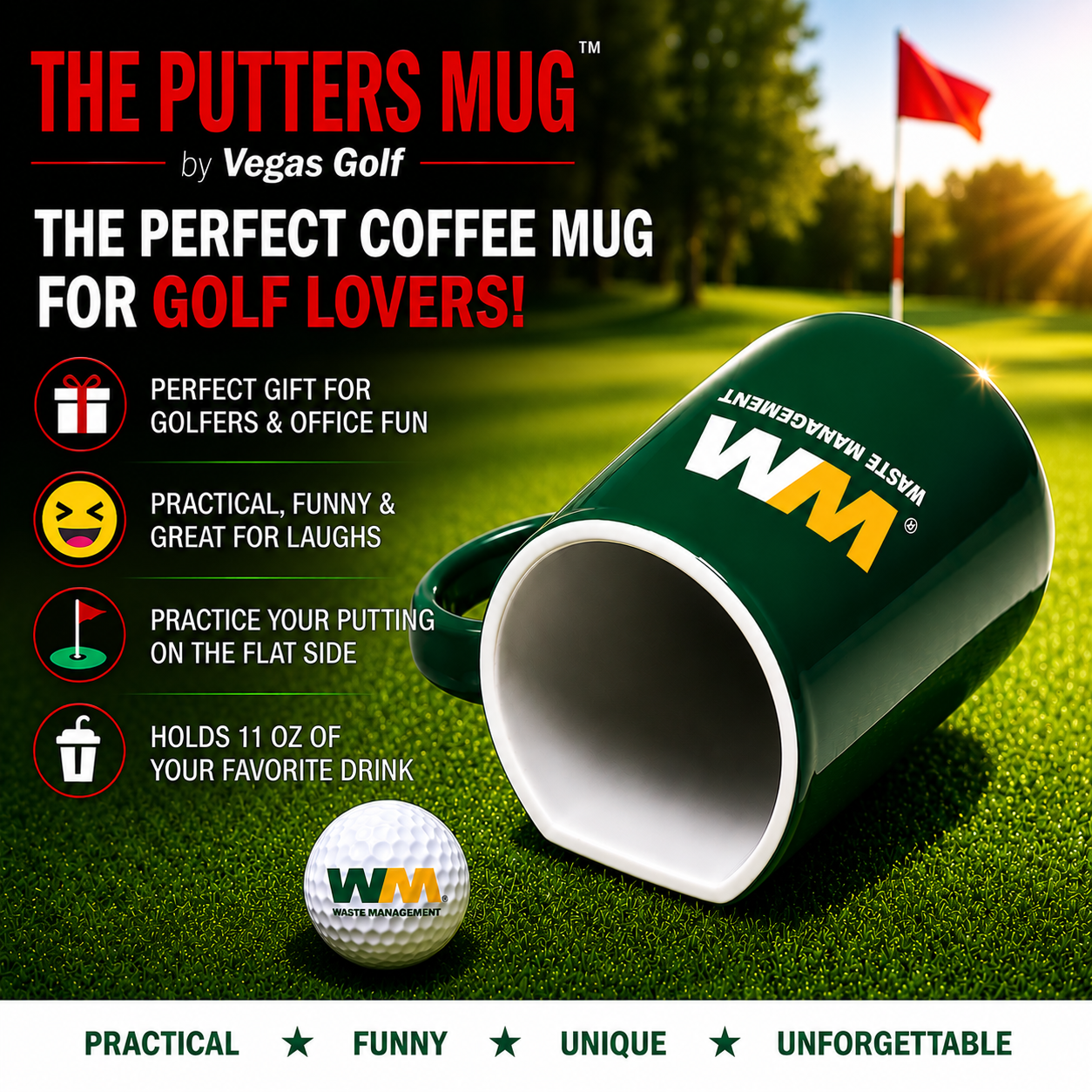 New Hilarious Puttwiser Golf "The Putting Mug" Coffee Mug/Putt Trainer-Coming Soon! Preorder Now
