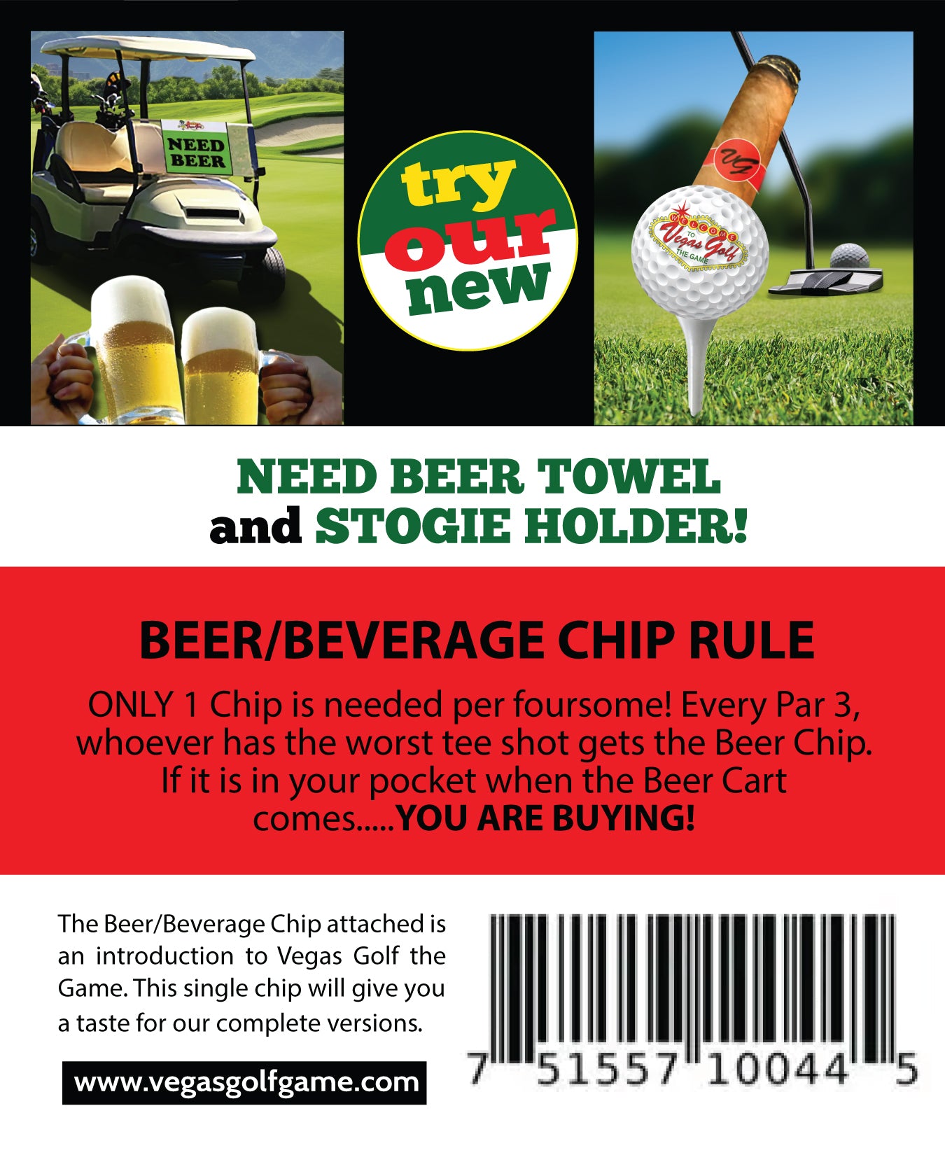 Vegas Golf Beer Chip – The Ultimate Golf Drinking Game for the Course | Fun Beer Chip Golf Game for Golfers