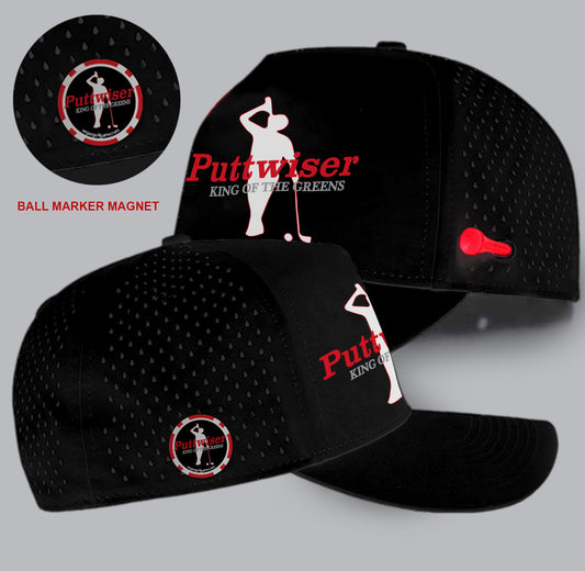 New! Puttwiser Black Mesh Waterproof Golf Cap