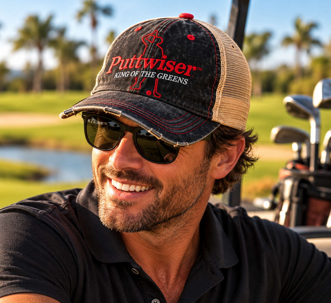 Puttwiser™ Vintage Trucker Golf Cap