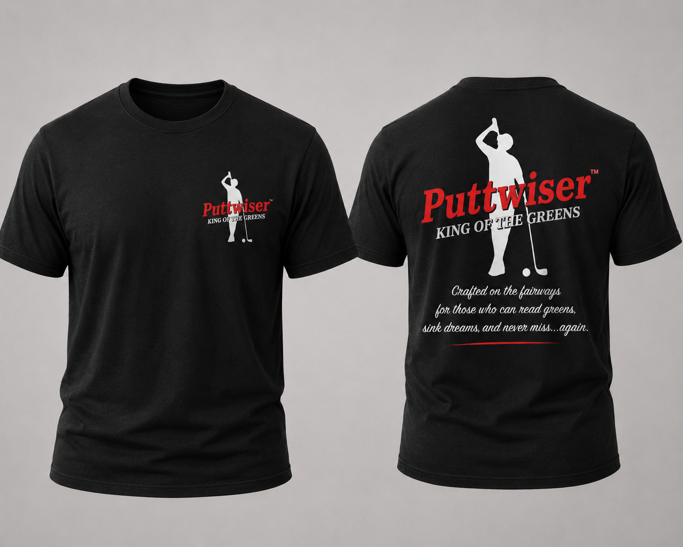 NEW! PUTTWISER™ GOLF LIFESTYLE TEE-BLACK