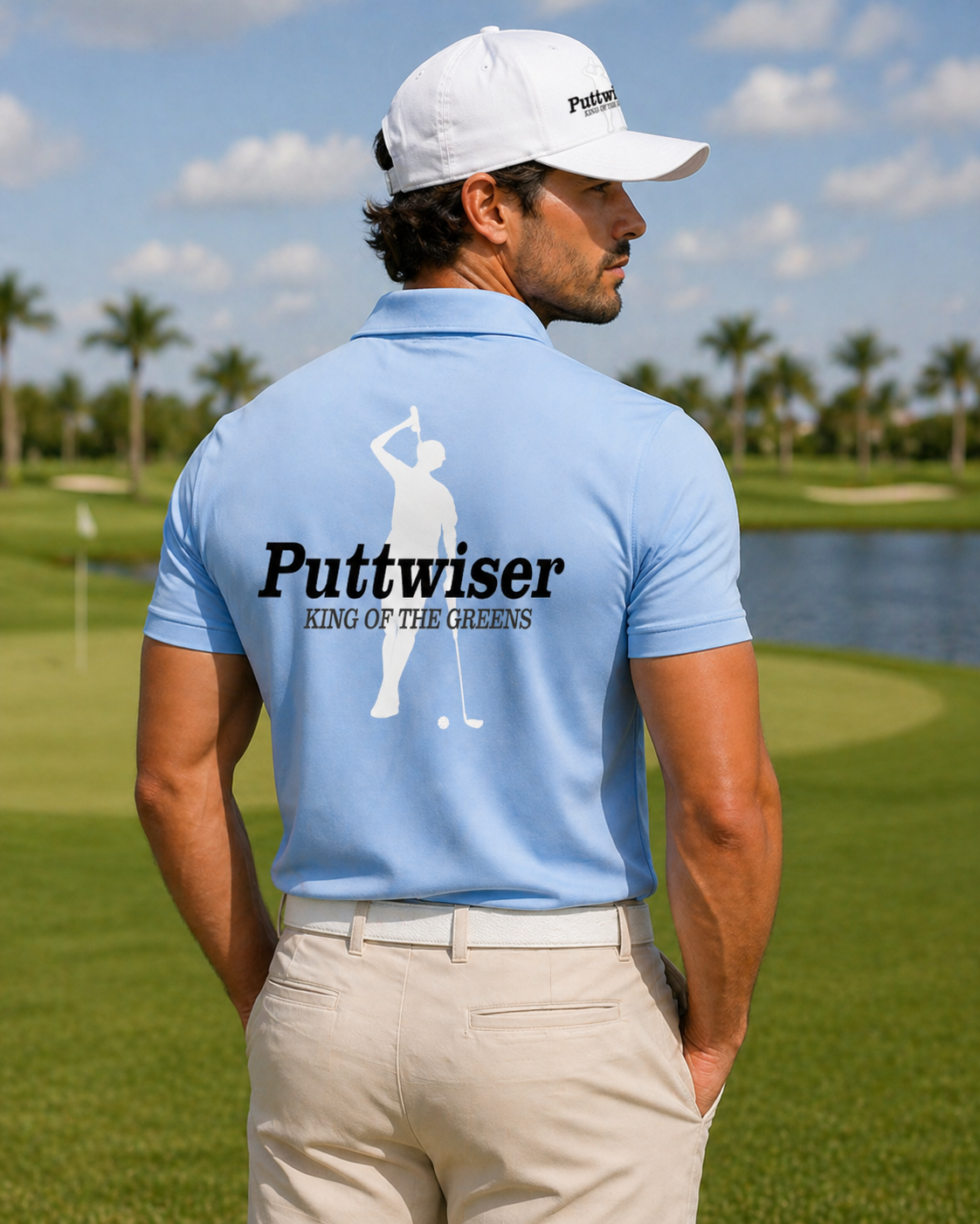 Puttwiser Funny Golf Polo-Blue Preorder Now Available 6/1