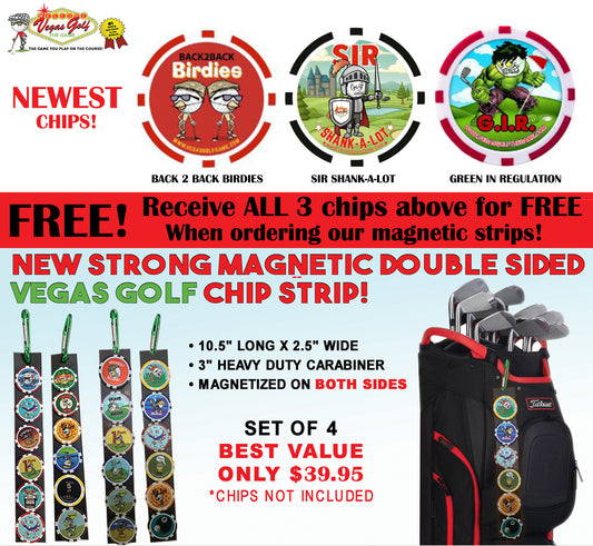 Limited Time Chip Strip Special! Double Sided Magnet Clip Strips 4-PACK with 3 Free Chips