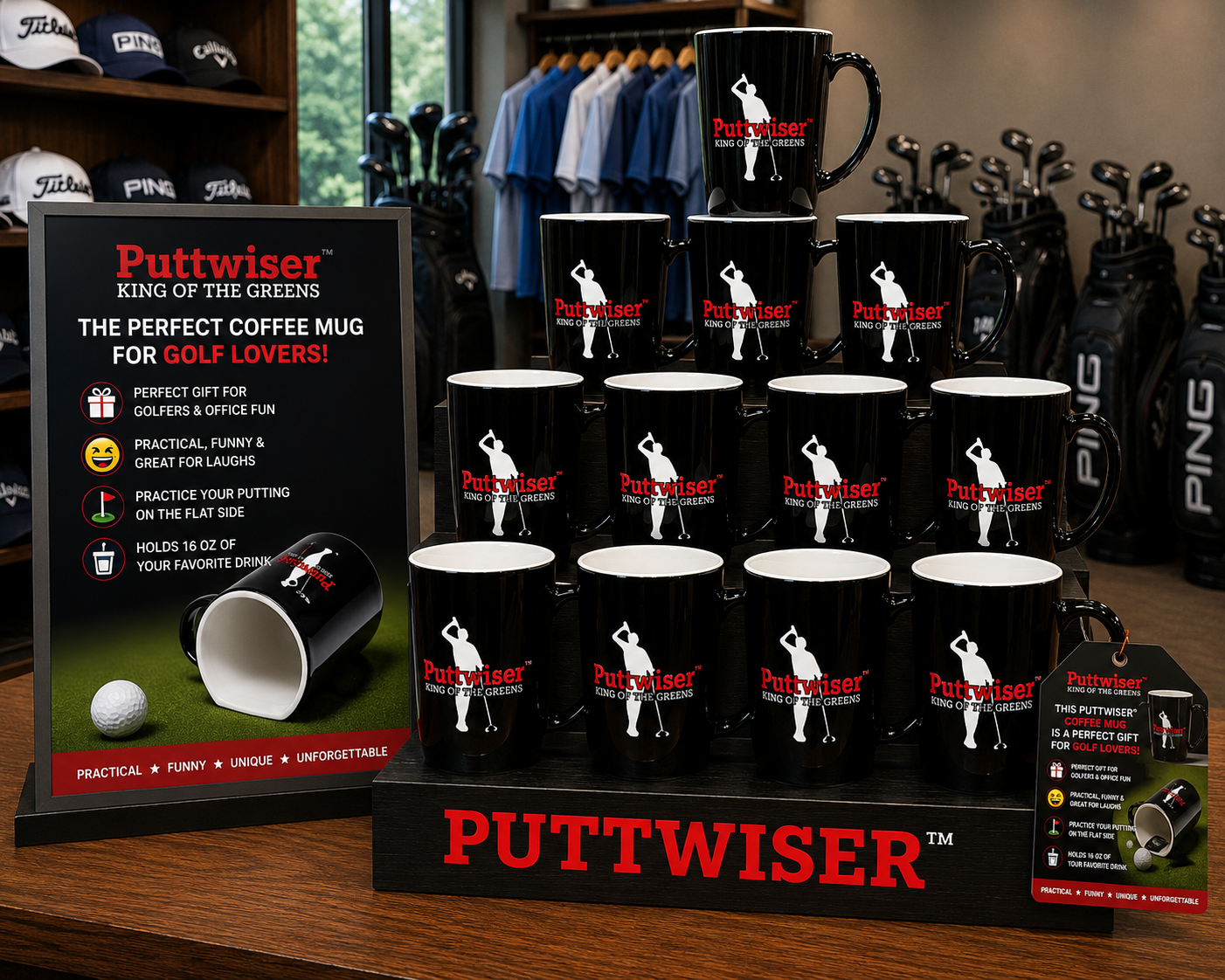 New Hilarious Puttwiser Golf Coffee Mug/Putt Trainer-Coming Soon!