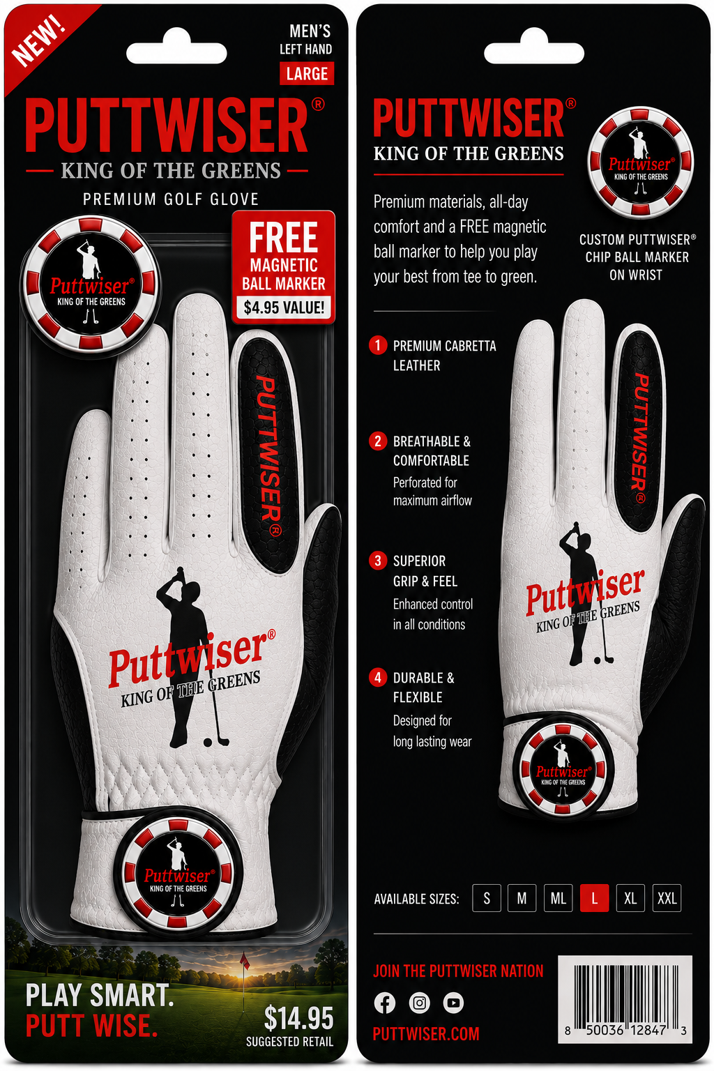 NEW PUTTWISER Premium GOLF GLOVE-COMING SOON