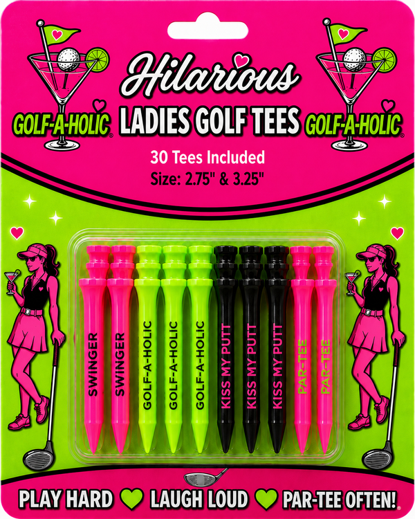 Golf-A-Holic™ Funny Ladies Golf Tees-Available 9/1