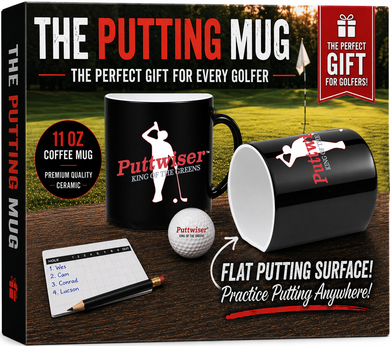 Funny Golf Mug | The Original Putting Mug | Hilarious Puttwiser Golf Putting Coffee Mug
