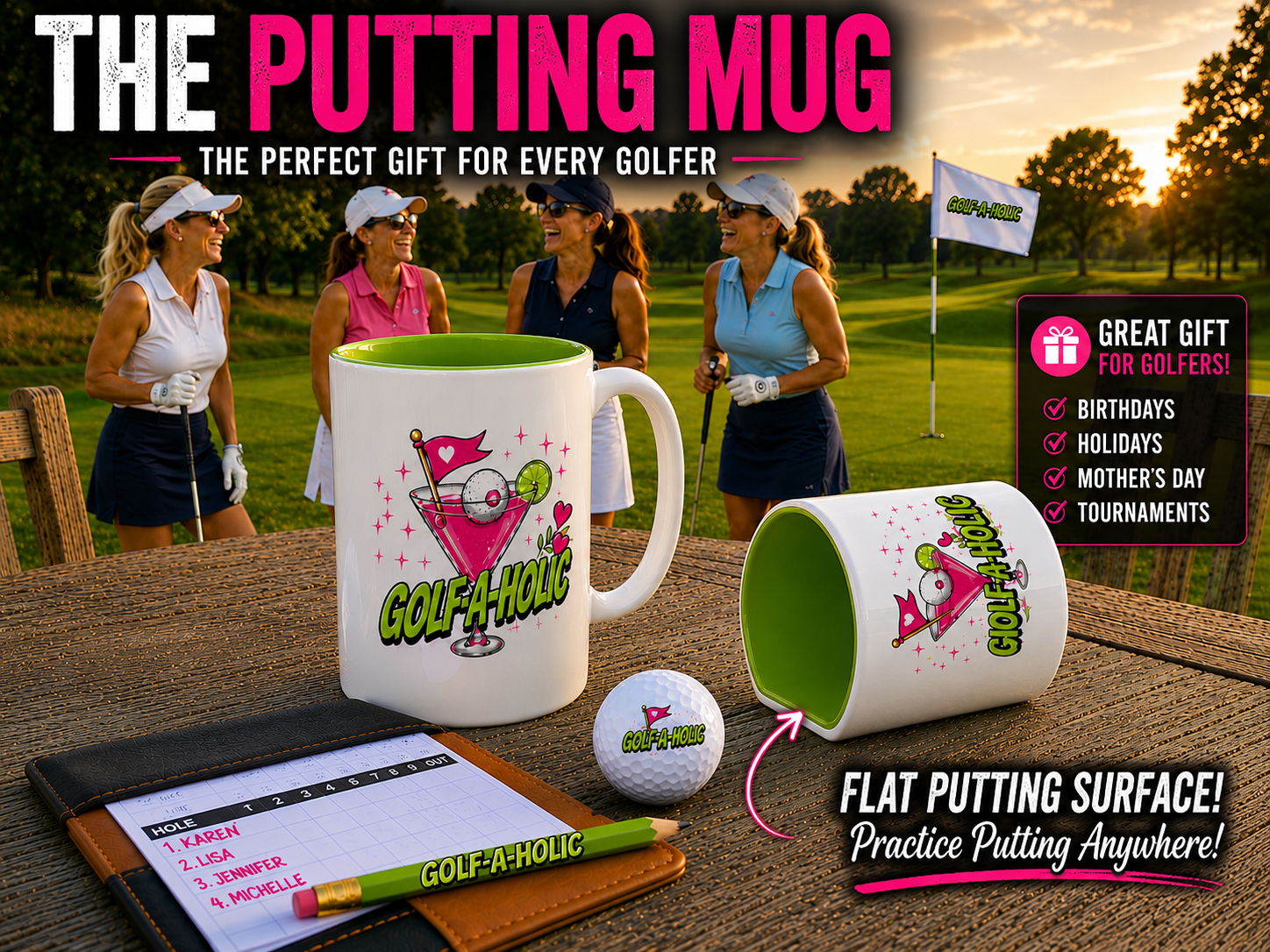 Ladies Golf Mug Golf-A-Holic Putting Mug