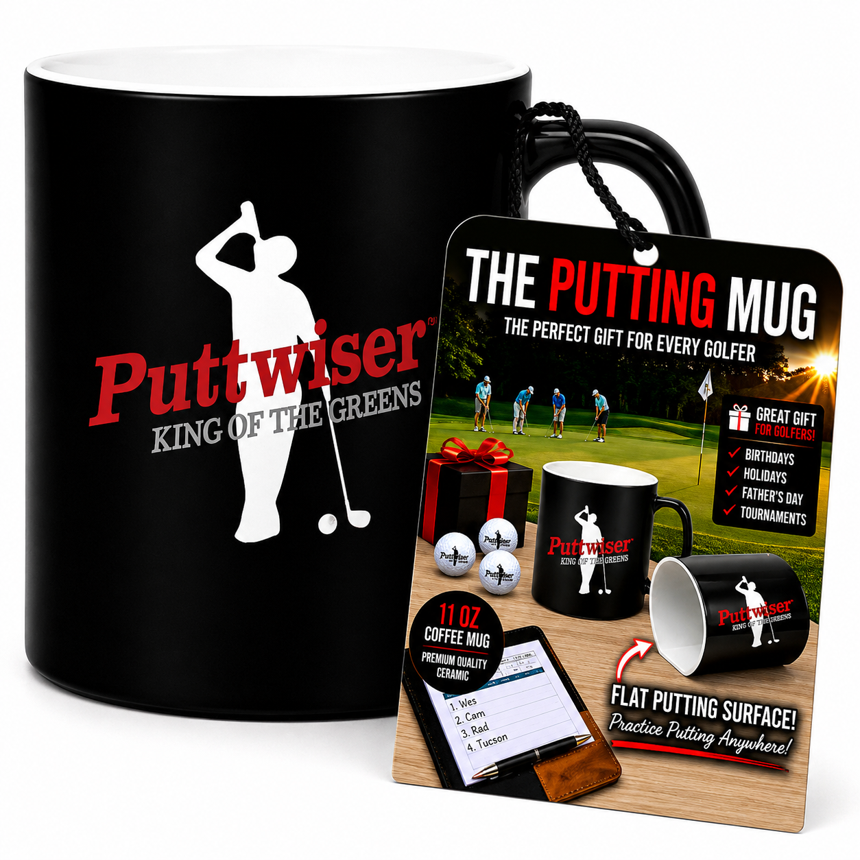 Funny Golf Mug | The Original Putting Mug | Hilarious Puttwiser Golf Putting Coffee Mug