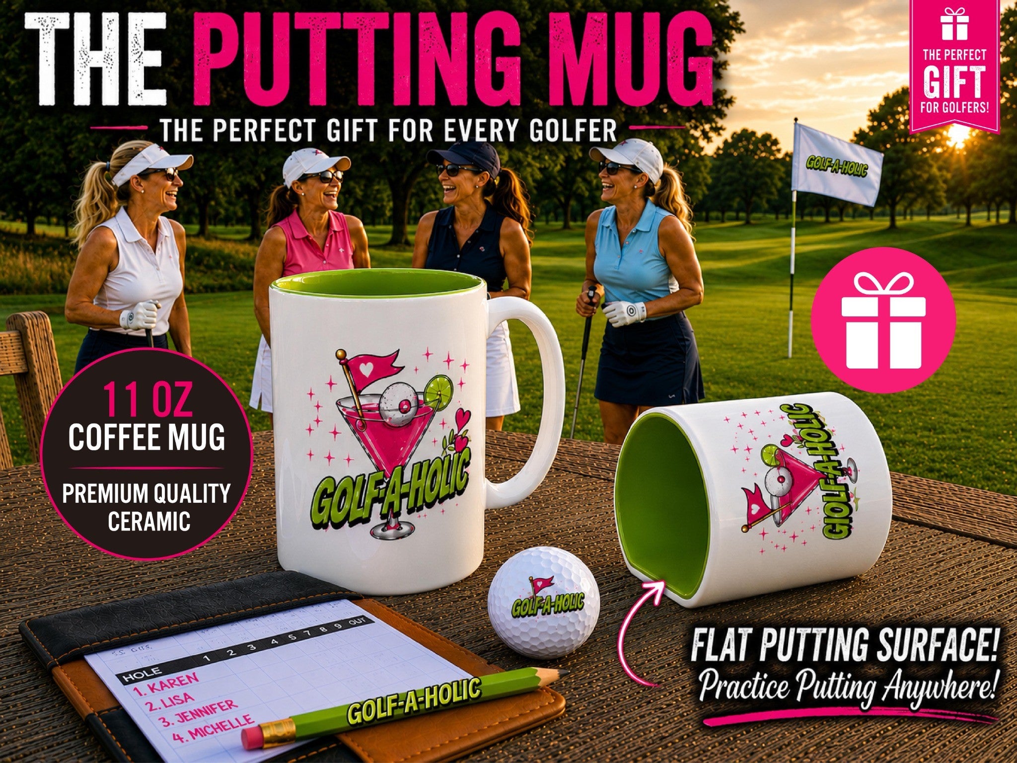 Funny Golf Mug | The Original Putting Mug | Hilarious Puttwiser Golf Putting Coffee Mug