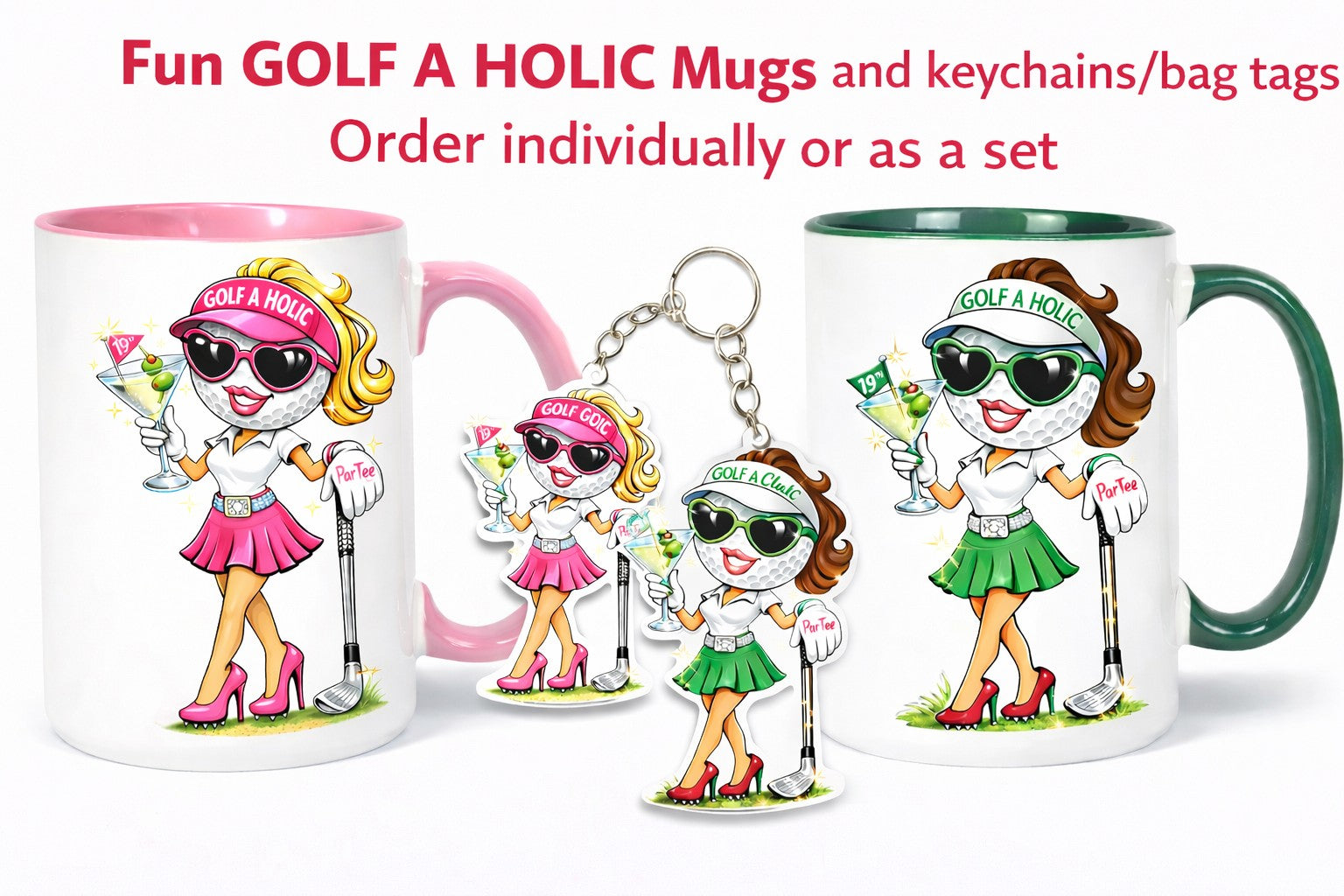 New Golf A Holic Mugs/Key Chain Sets