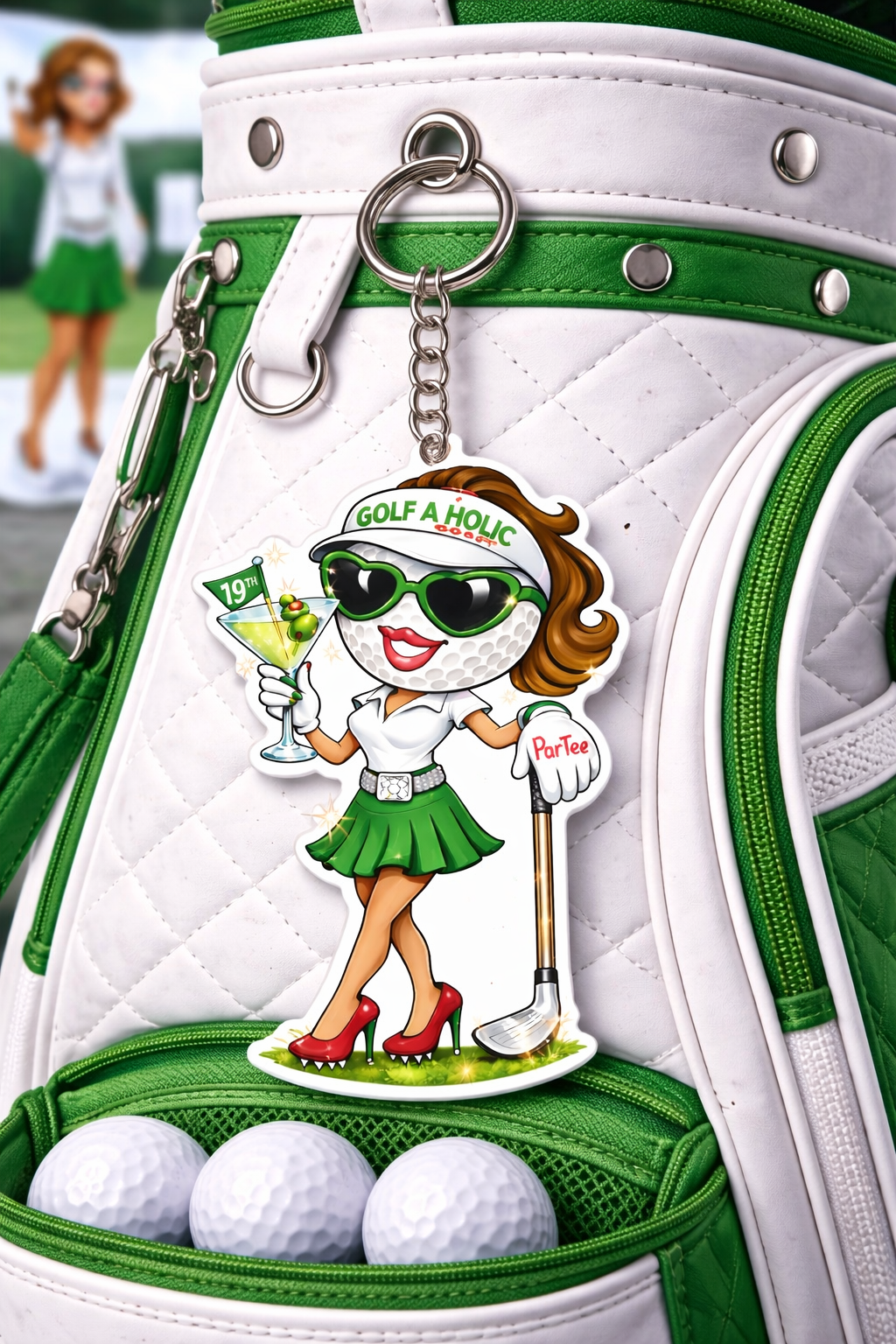 Ladies Golf A Holic Keychains