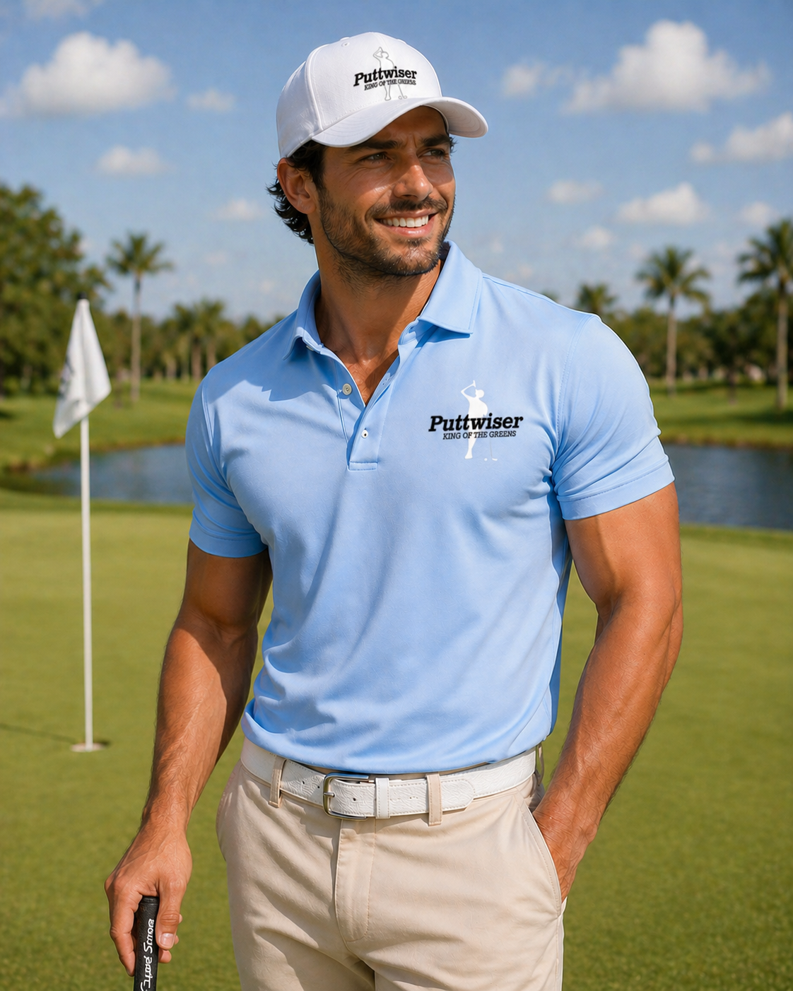 Puttwiser Funny Golf Polo-Blue Preorder Now Available 6/1