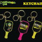New Pickleball Paddle Keychain Dink Responsibly in your choice of Bright Yellow or Hot Pink