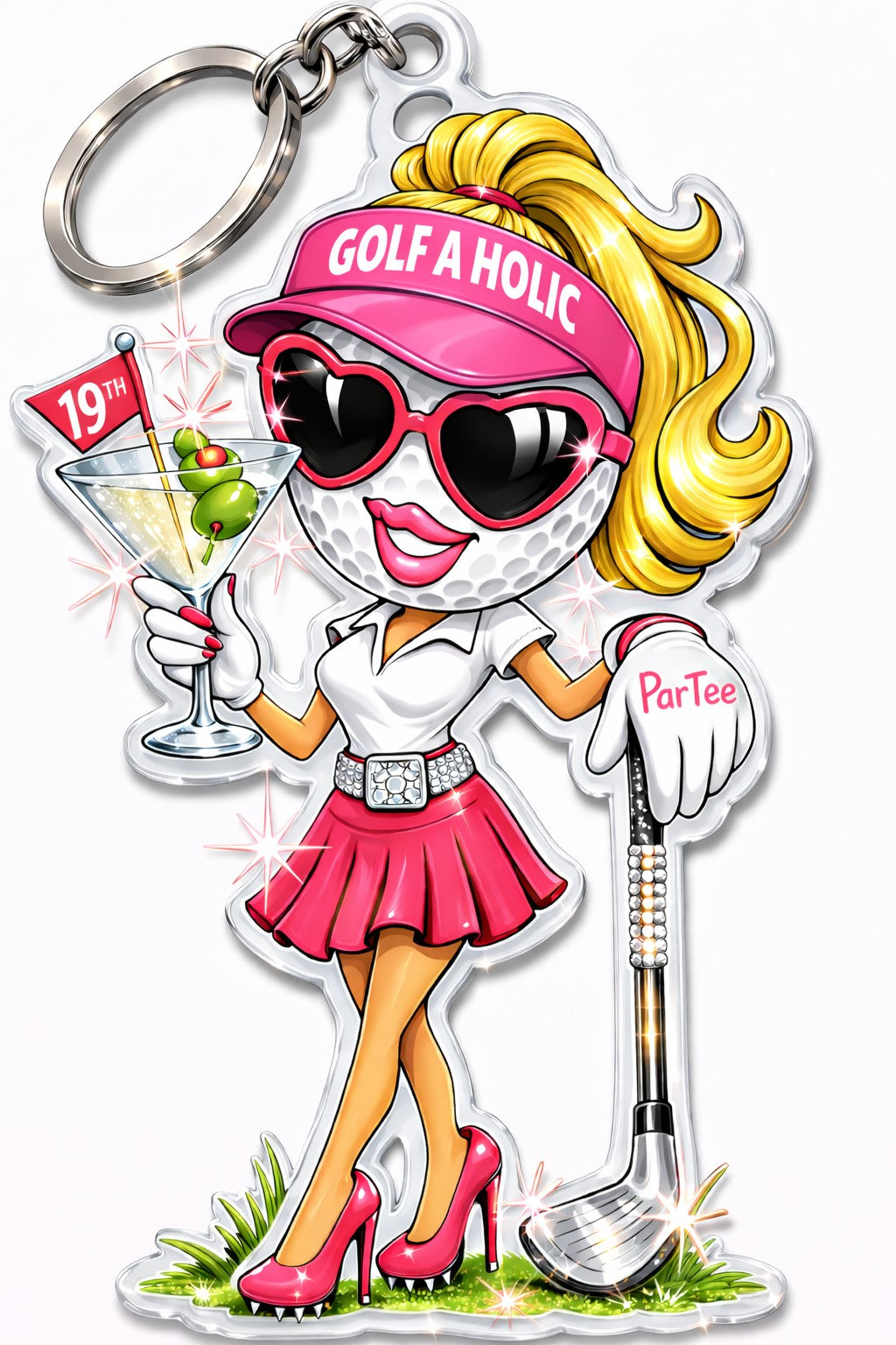 NEW Ladies Golf-A-Holic Par Tee Keychains