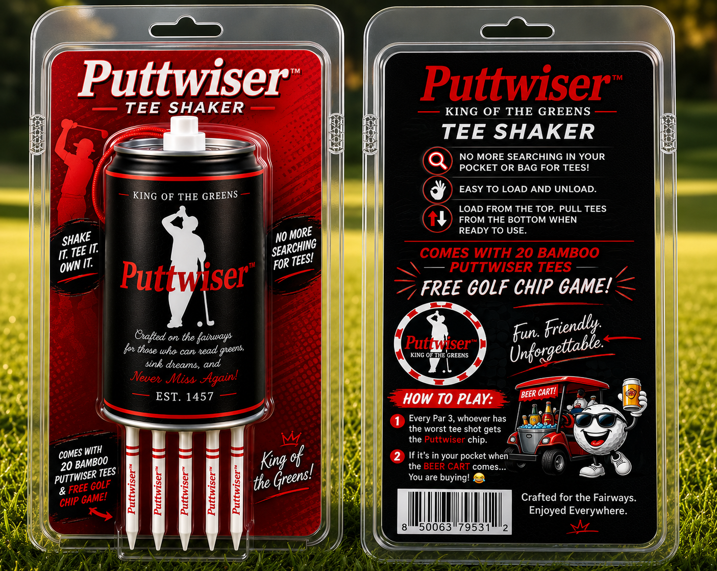 COMING SOON! Hilarious Puttwiser™ Magnetic BEER CAN Caddy Can Gift Set