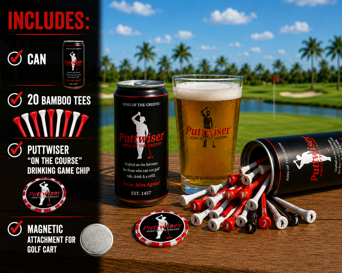 COMING SOON! Hilarious Puttwiser™ Magnetic BEER CAN Caddy Can Gift Set