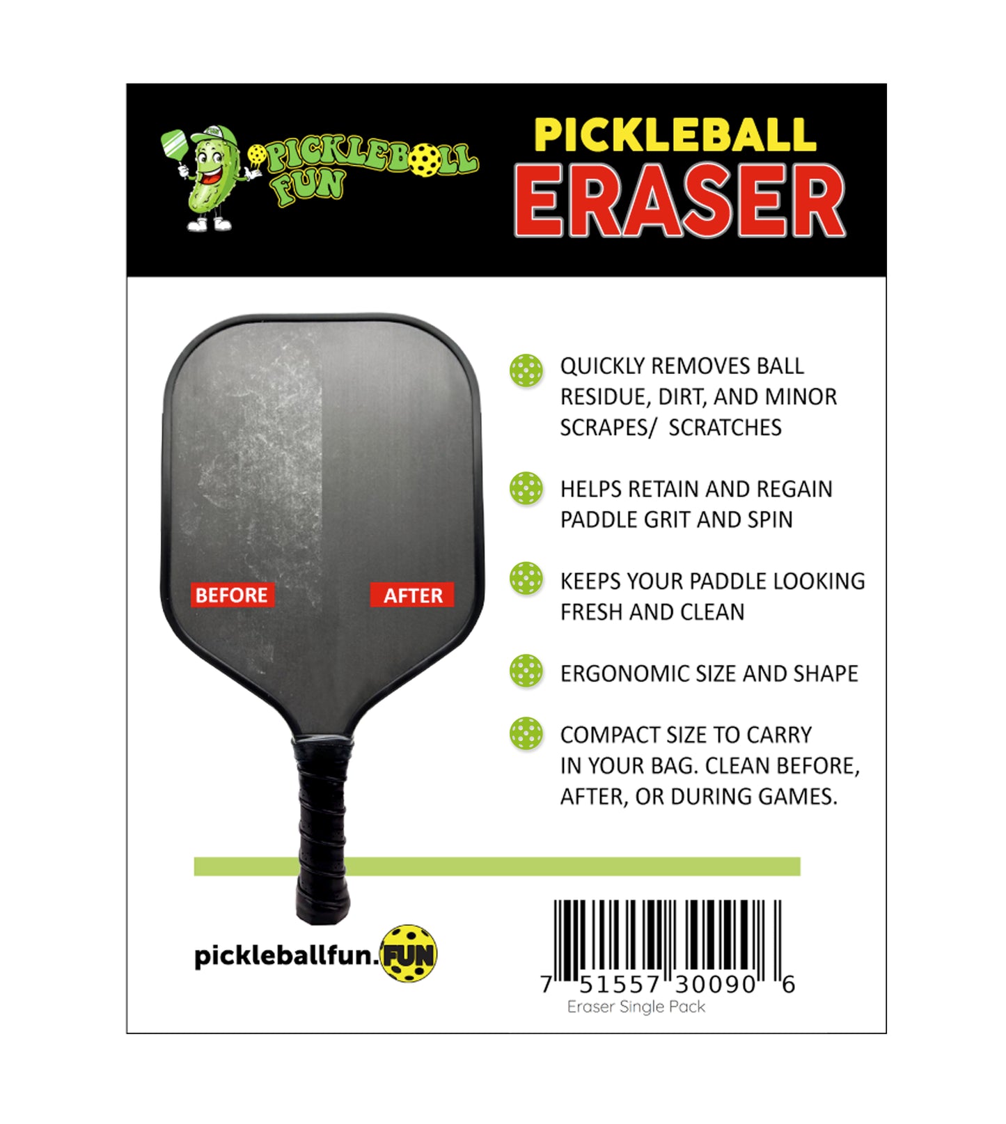Pickleball Paddle Eraser 2-Pack Bonus Buy!