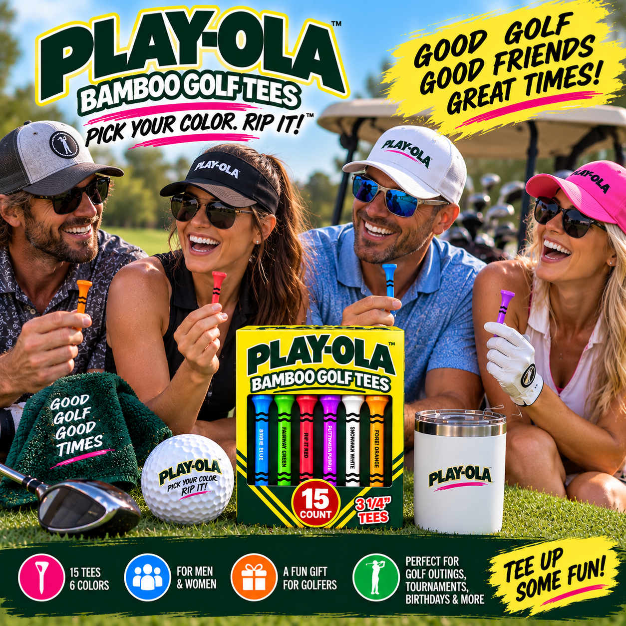 Coming Soon! PLAY-OLA Funny Golf Tees