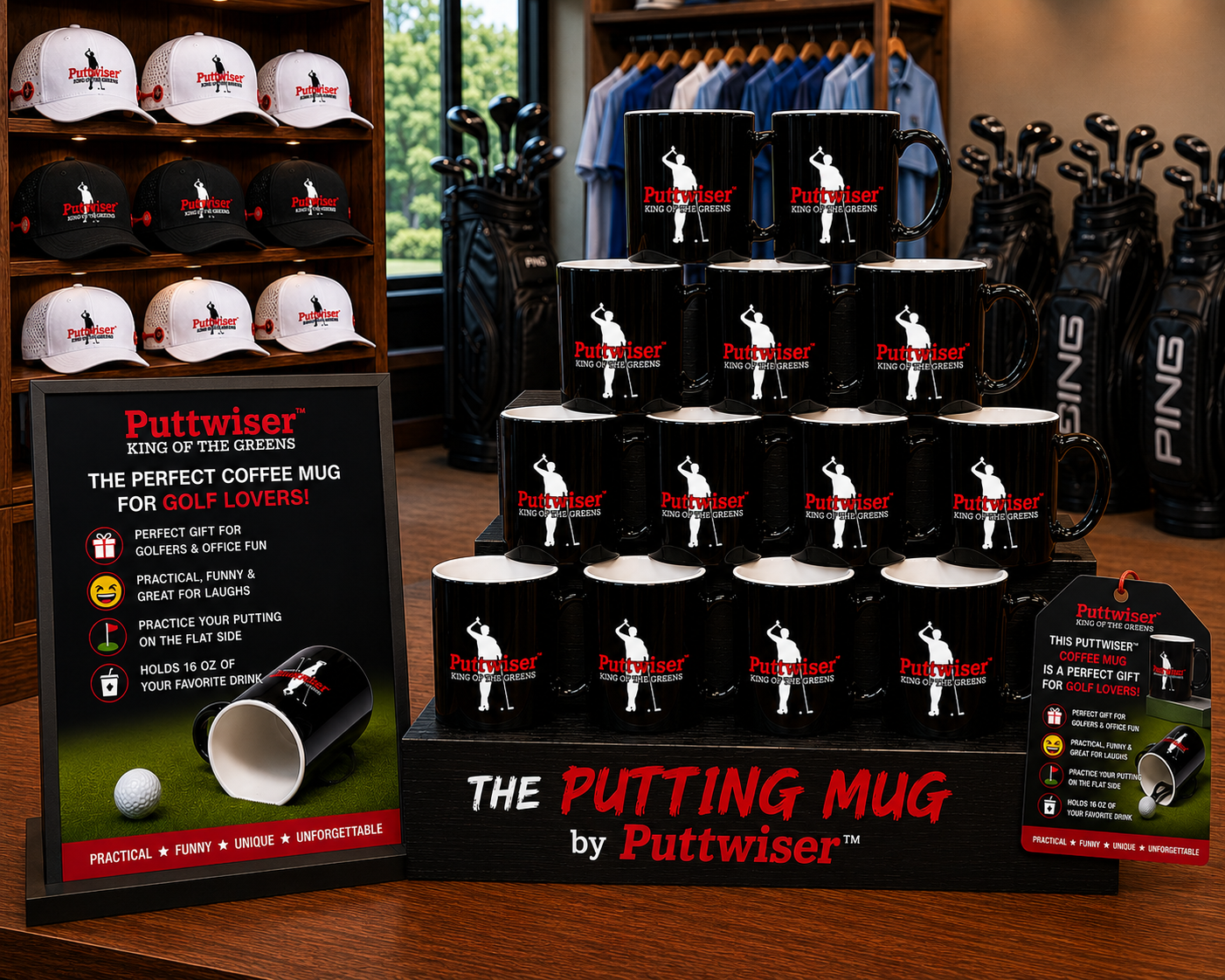 New Hilarious Puttwiser Golf "The Putting Mug" Coffee Mug/Putt Trainer-Coming Soon! Preorder Now