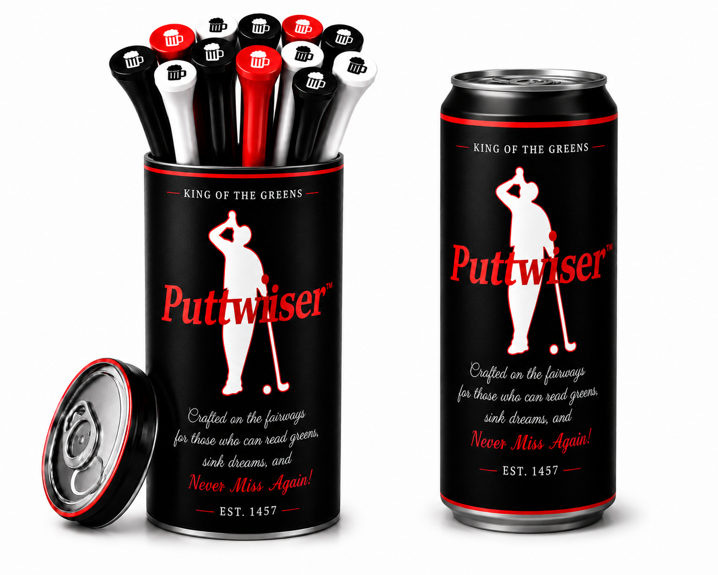 COMING SOON! Hilarious Puttwiser™ Magnetic BEER CAN Caddy Can Gift Set
