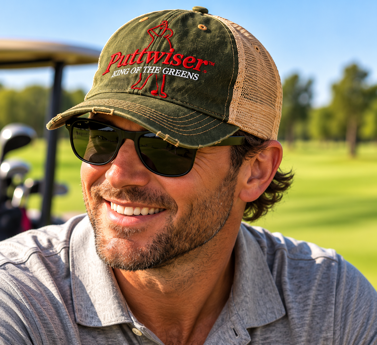 Puttwiser™ Vintage Trucker Golf Cap