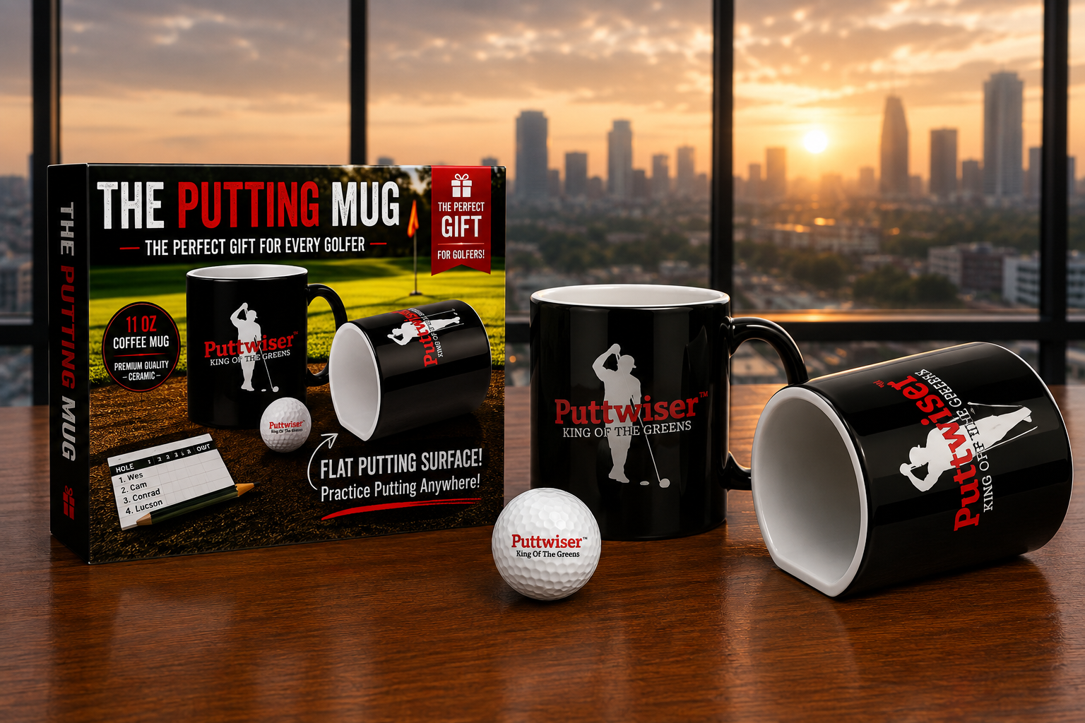 Funny Golf Mug | The Original Putting Mug | Hilarious Puttwiser Golf Putting Coffee Mug