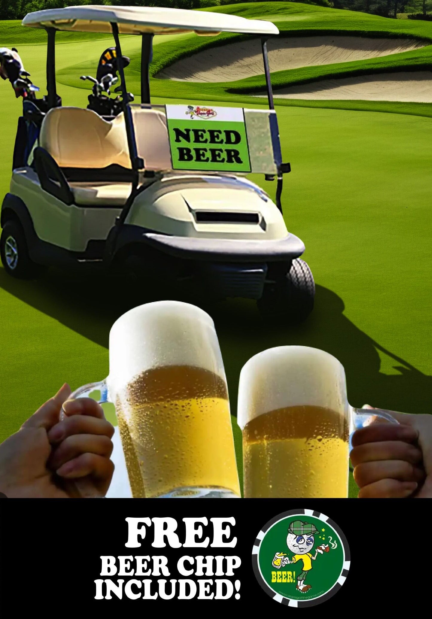 BONUS! NEED BEER GOLF TOWEL with Beer Chip Game