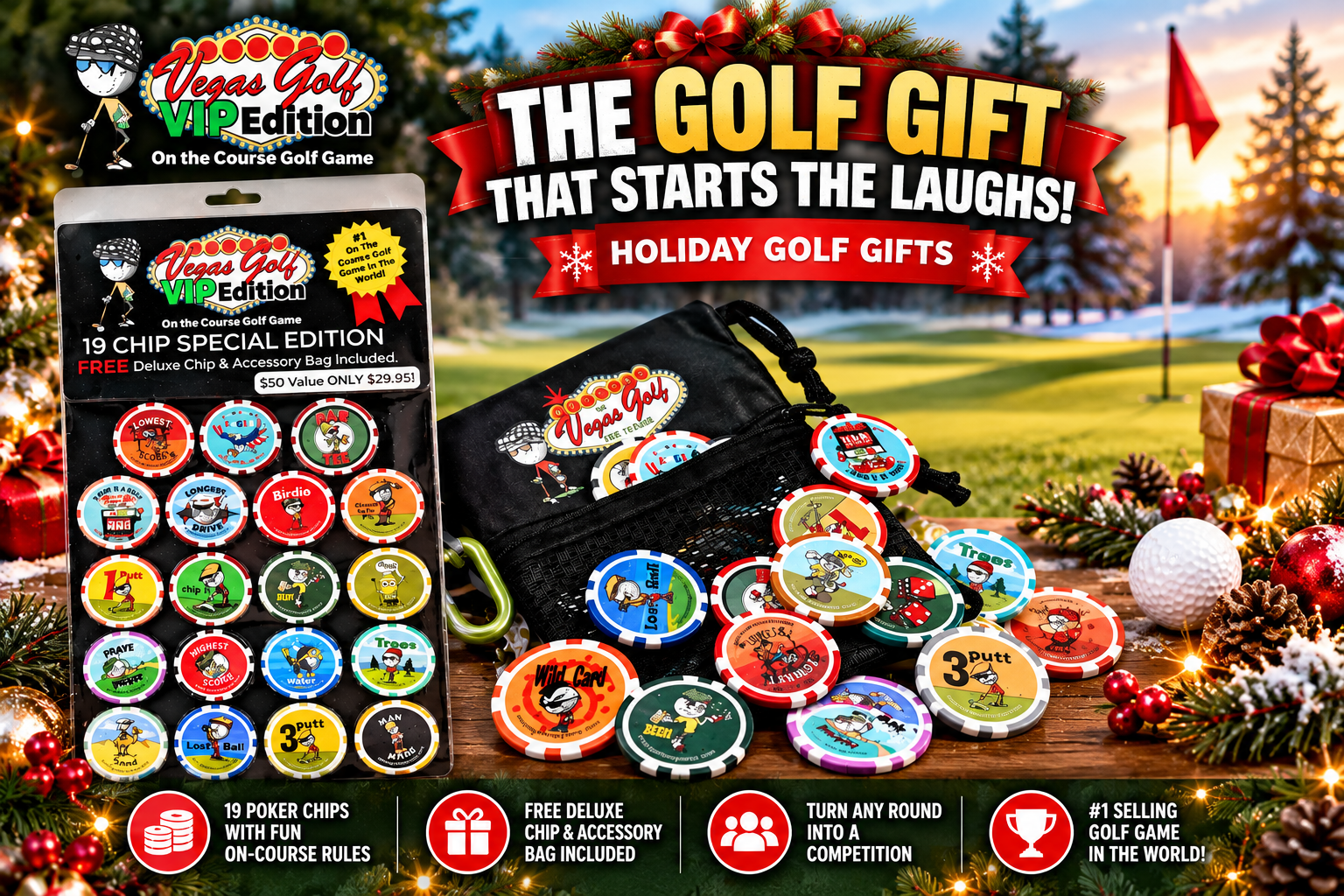 19 Chip VIP Edition | On The Course Golf Betting Game-Lots Of Laughs!