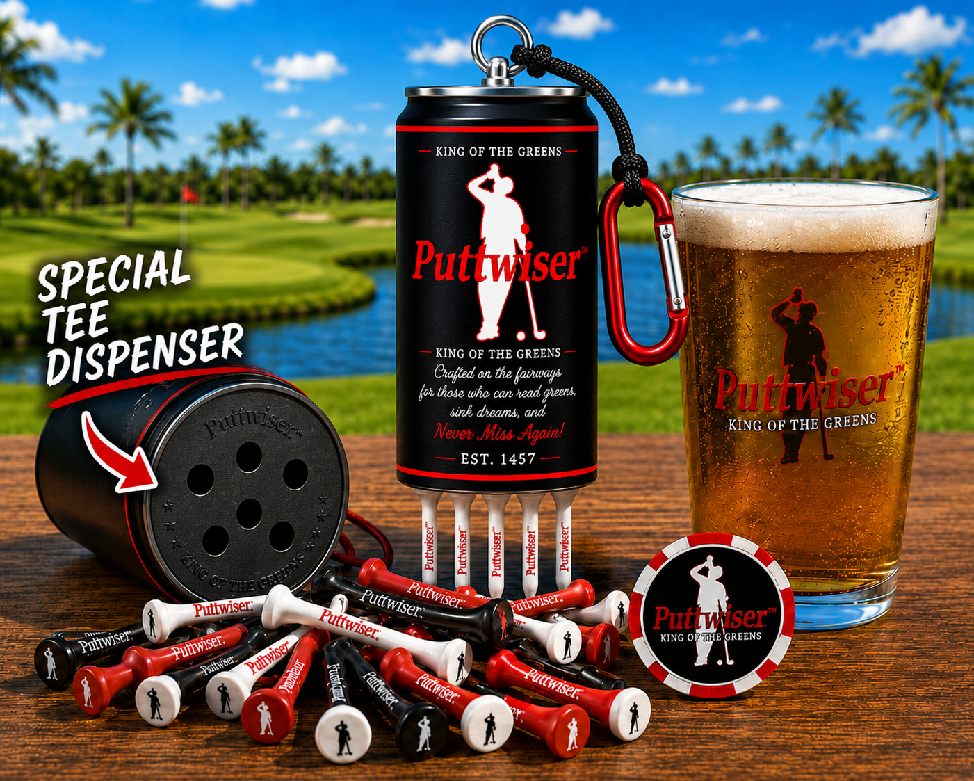 COMING SOON! Hilarious Puttwiser™ Magnetic BEER CAN Caddy Can Gift Set