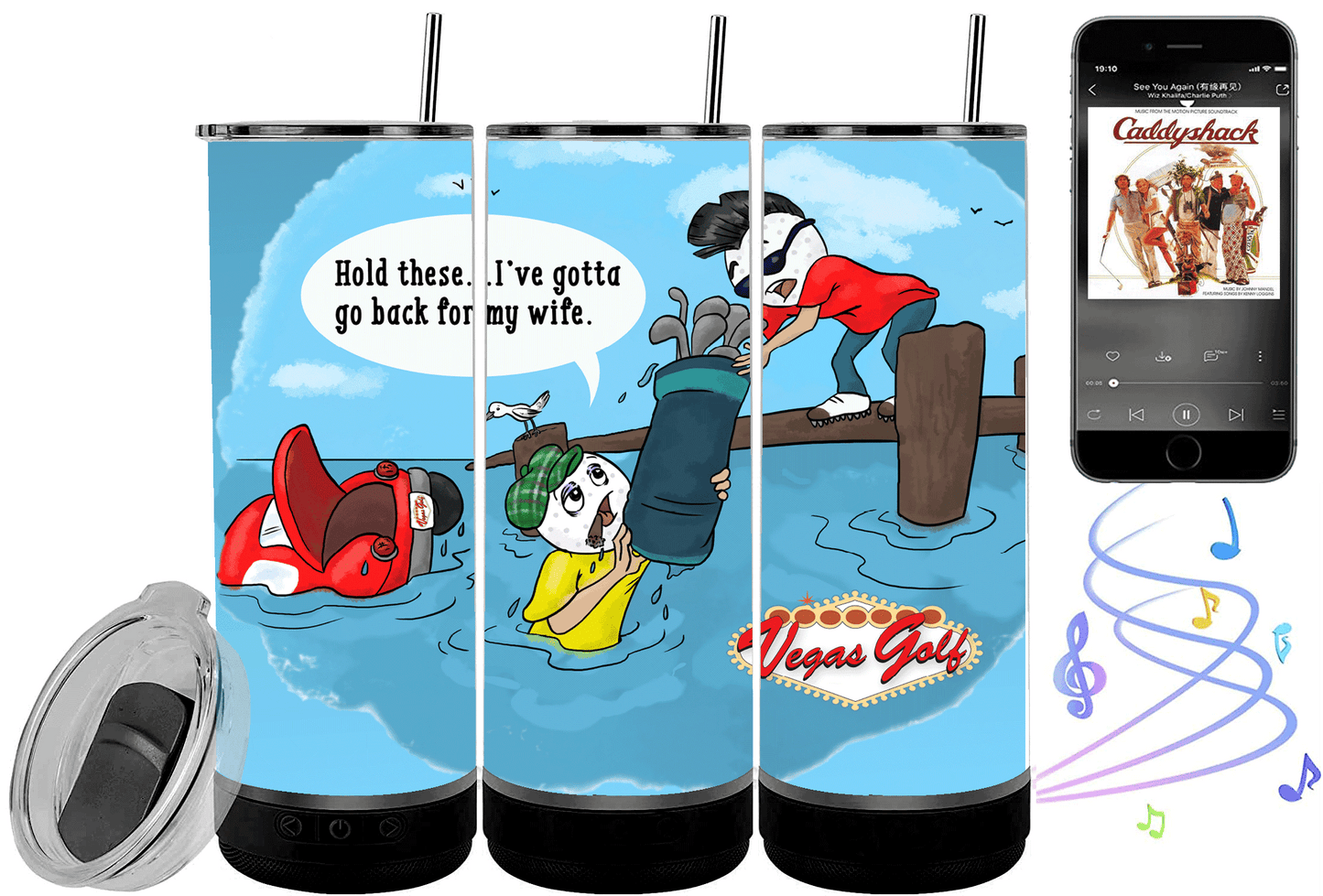 Funny Golf Bluetooth Speaker Tumbler-Hold These...