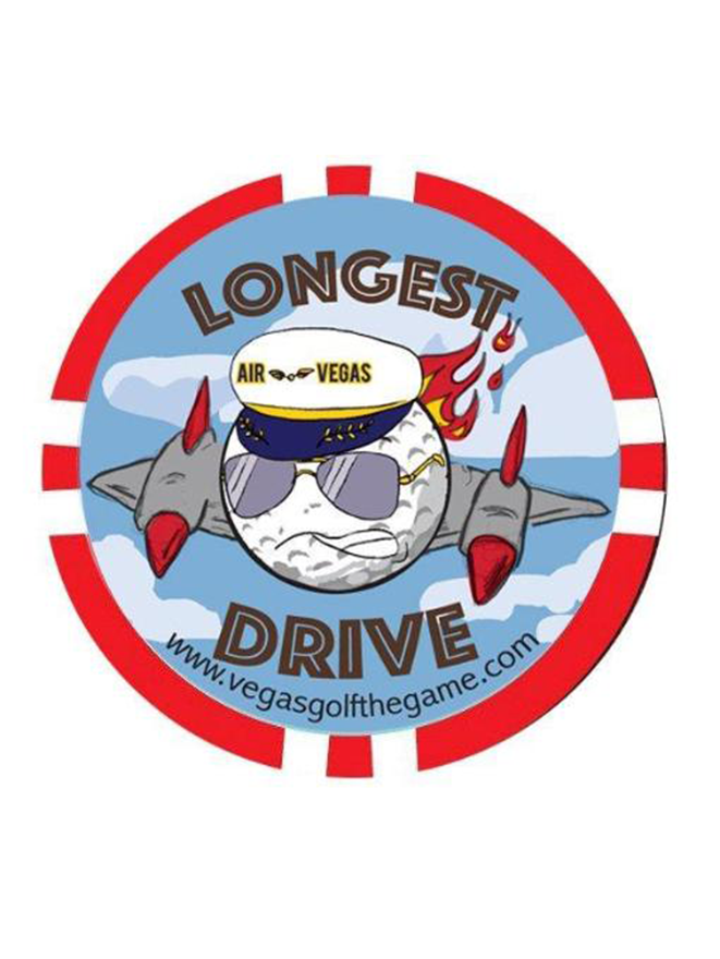 Longest Drive On The Course Golf Poker Chip