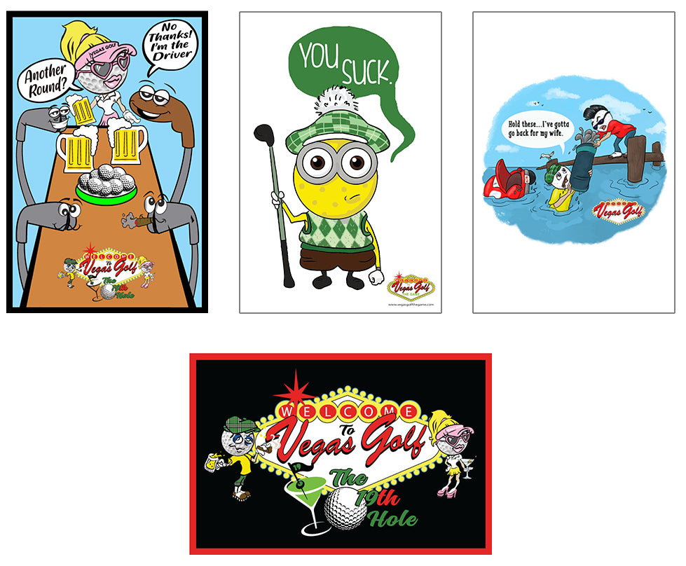 Funny Golf Signs 8"x12" Bonus Buy! Buy all 4 and save $20