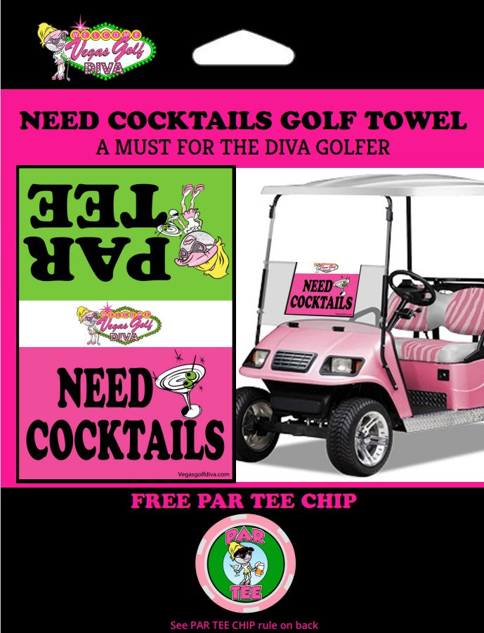 Ladies Golf Need Cocktails Golf Towel